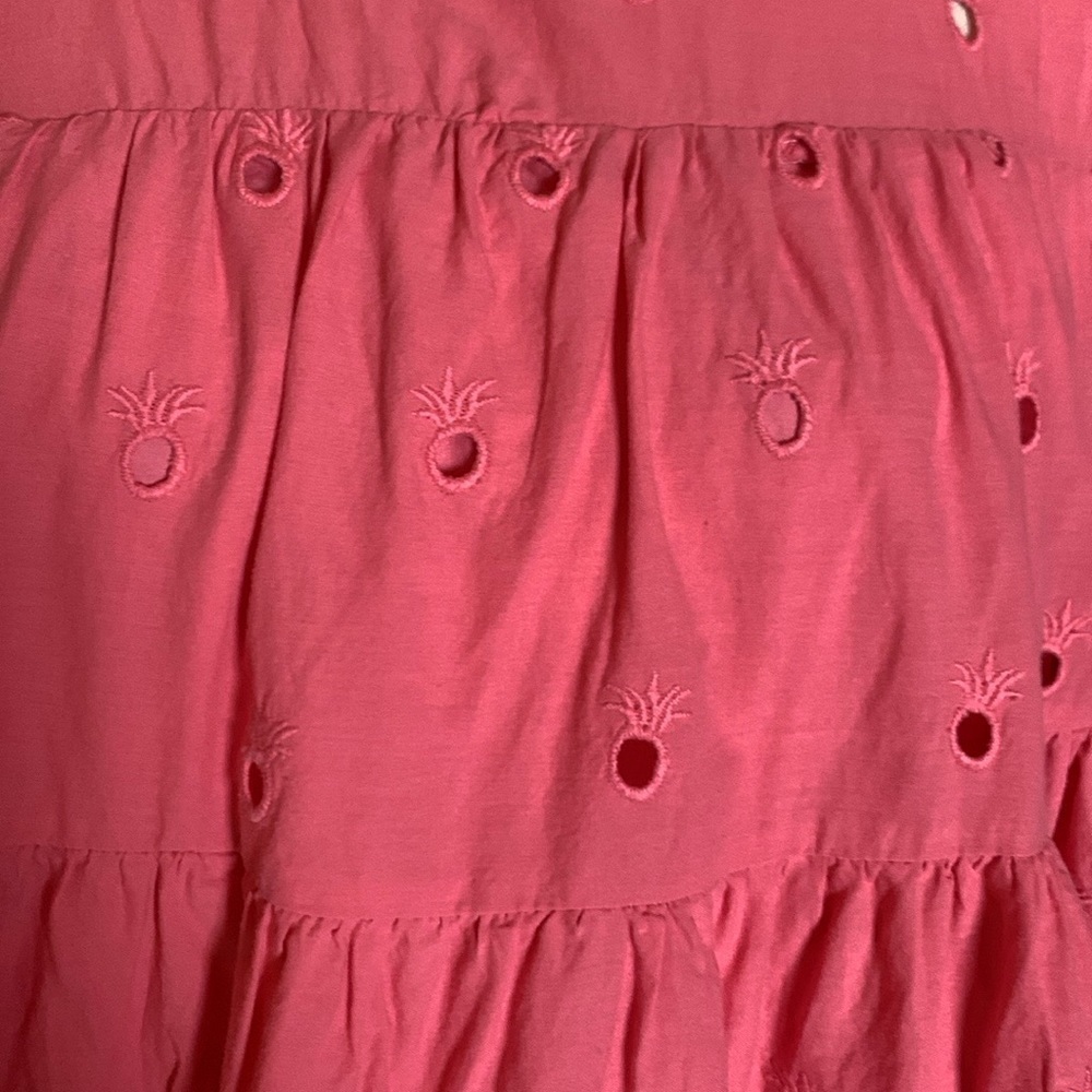 Simply Southern coral pink pineapple eyelet mini dress / tunic Size Medium - Picture 7 of 12